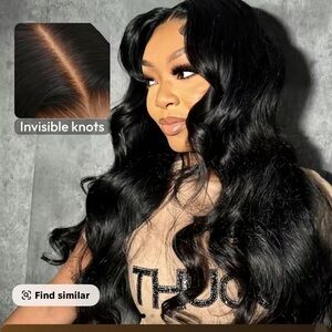 Long Black Wavy Women's Wig with Invisible Knots